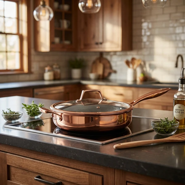 Hâws Santo Sauterpande 28 cm med låg og hybridbelægning – Rose Gold 30-HSHSPRG28 by Hâws Santo color Rose Gold