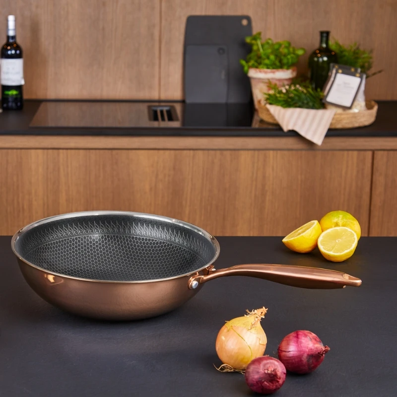 Hâws Santo Wok 28 cm med hybridbelægning – Rose Gold 30-HSHWRG28 by Hâws Santo color Rose Gold