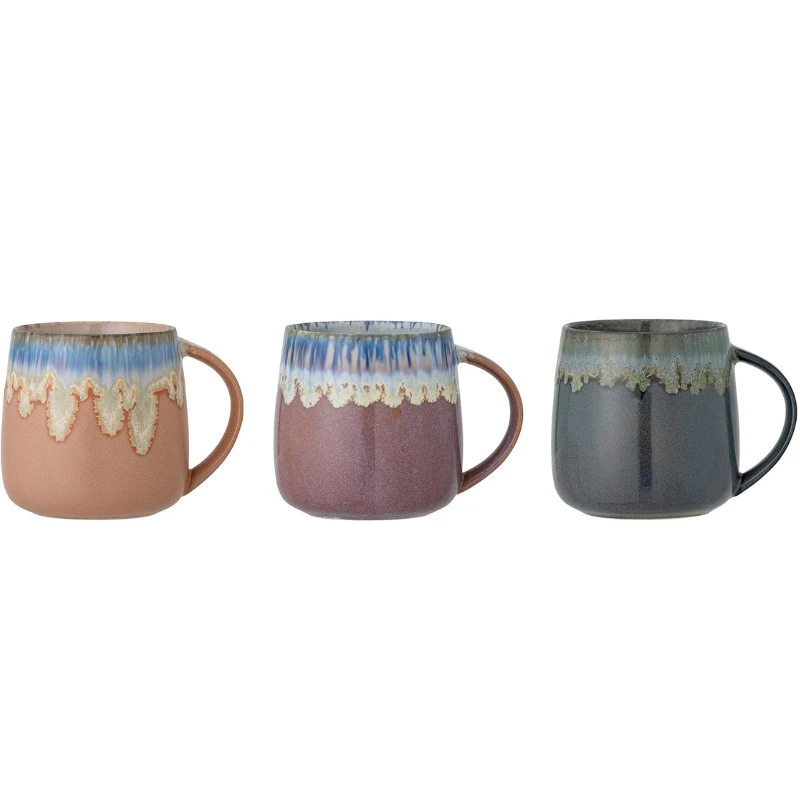 Cloe Krus, Blå, Stentøj 3 stk 82049300 by Bloomingville color Sort