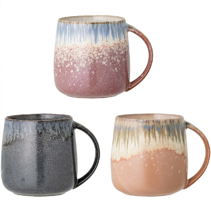 Cloe Krus, Blå, Stentøj 3 stk 82049300 by Bloomingville color Sort