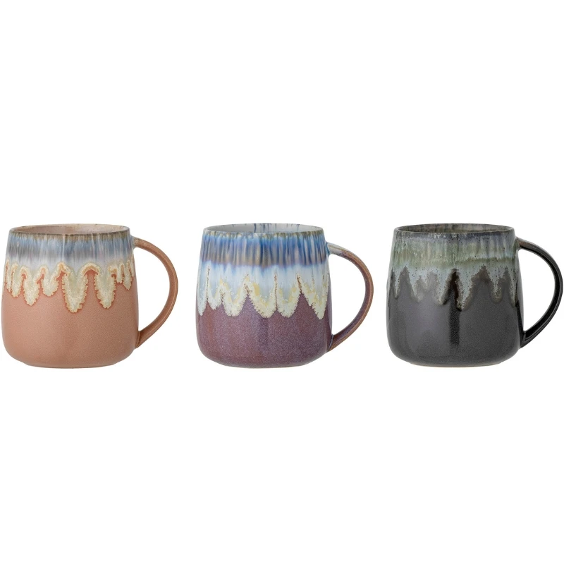 Cloe Krus, Blå, Stentøj 3 stk 82049300 by Bloomingville color Sort