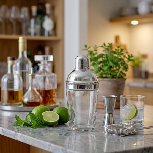 Cocktail Shaker, Sølv, Genanvendt Glas 82057729 by Bloomingville color Sort