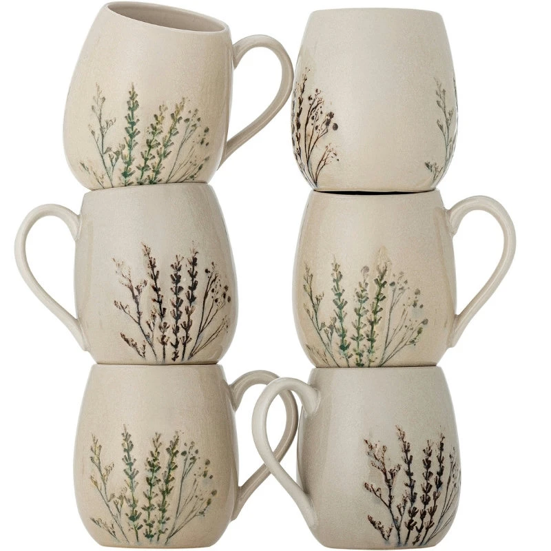 Bea Krus, Multipak, Natur, Stentøj 6 stk. 82061547 by Bloomingville color Sort
