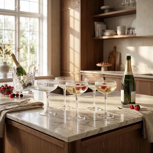 Astrid Champagneglas 25 cl - 6 stk 82061775 by Bloomingville color Sort