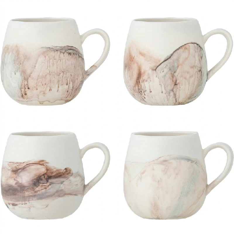 Lyre Kop, Brun, Stentøj 4 stk 82072551 by Bloomingville color Sort