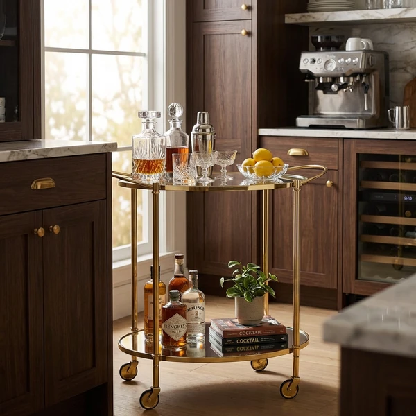 Fine Barbord, Guld, Glas 89164067 by Bloomingville color Sort