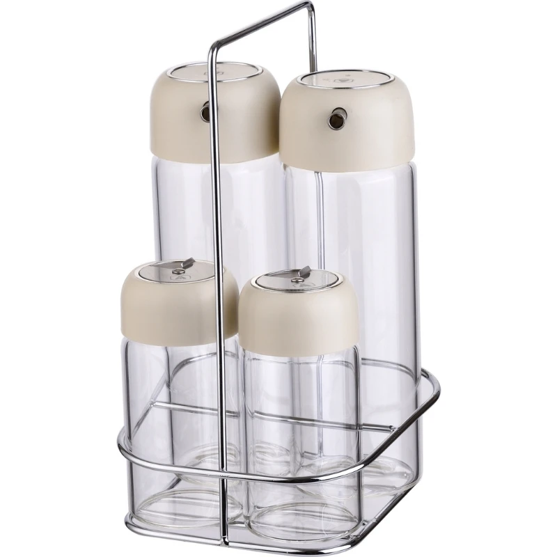 LG Salatdressingsæt 4 dele glas på bakke 40269123 by Laguiole color Sort