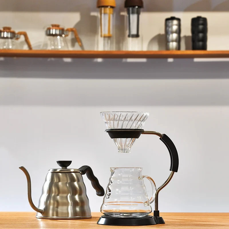 V60 Arm Stand Glasdripper Sæt - Hario VAS-8006-G by Hario color Sort
