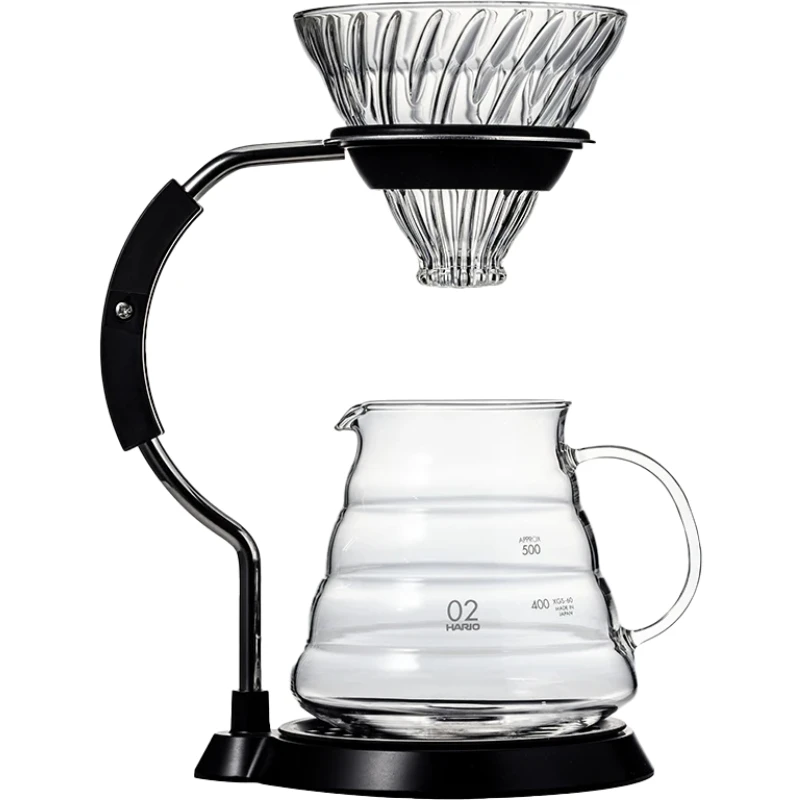 V60 Arm Stand Glasdripper Sæt - Hario VAS-8006-G by Hario color Sort