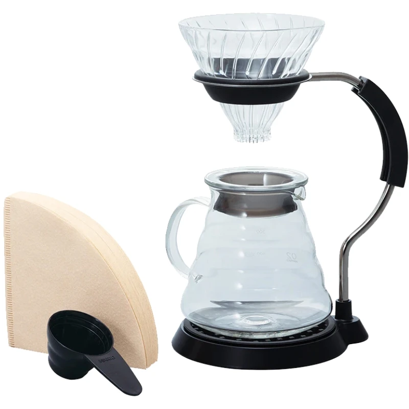 V60 Arm Stand Glasdripper Sæt - Hario VAS-8006-G by Hario color Sort