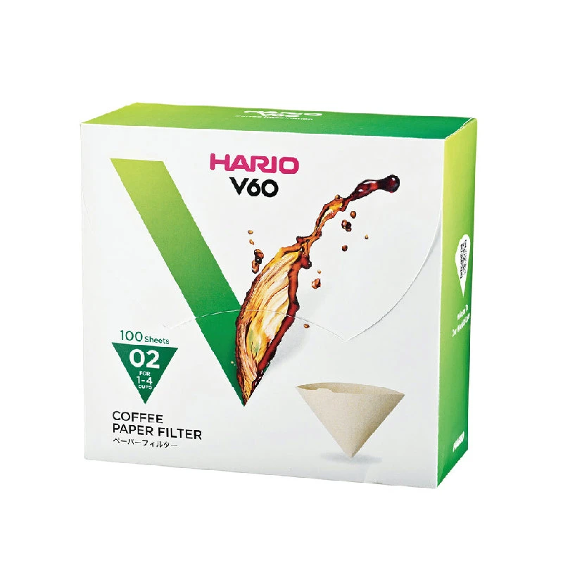 V60 Papirfilter 02 Natur 100 stk. (Æske) - Hario VCF-02-100MK by Hario color Sort