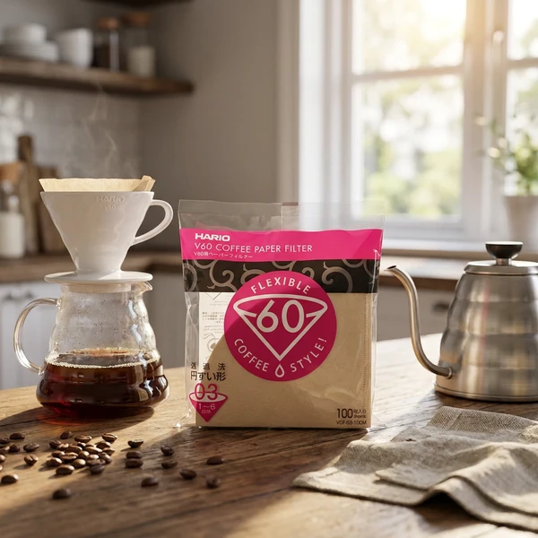 V60 Papirfilter 03 Natur 100 stk. - Hario VCF-03-100M by Hario color Sort