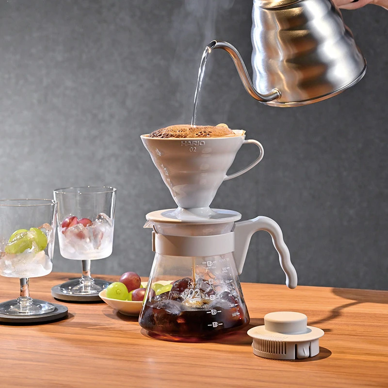 V60 Kaffeserver 02 sæt / Lys grå - Hario VCSD-02-PGR by Hario color Sort