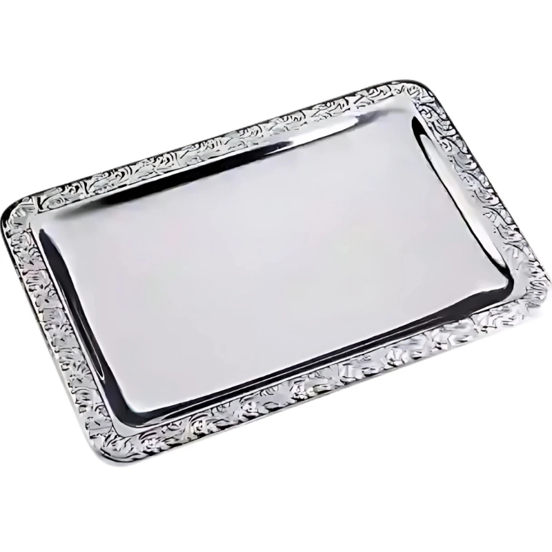 Serveringsfad med mønster 350x240x15 mm 14175301 by APS color Sølv