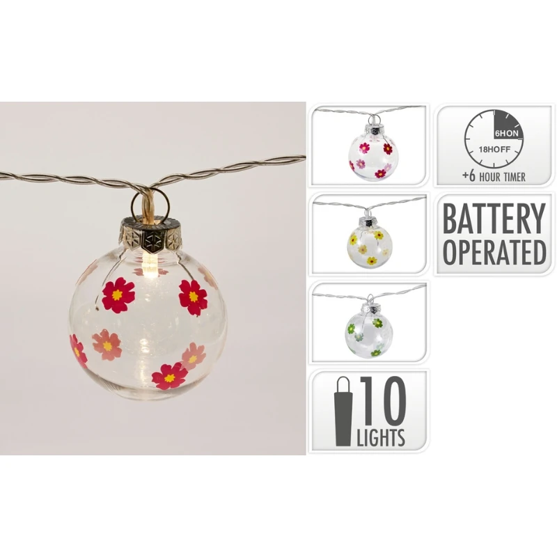 LED lyskæde 10 stk. blomsterdesign AF5700250 by Koop color Sort