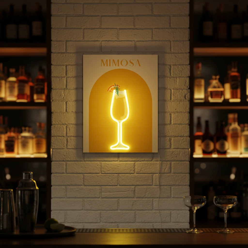 Vægdekoration neon Cocktails 40 cm NE1100000 by Koop color Sort