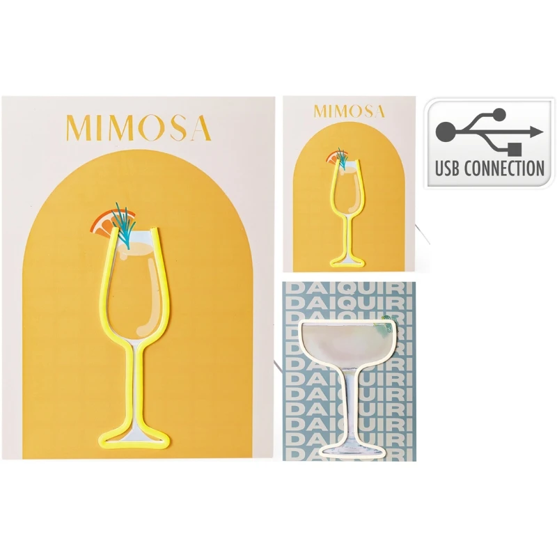 Vægdekoration neon Cocktails 40 cm NE1100000 by Koop color Sort