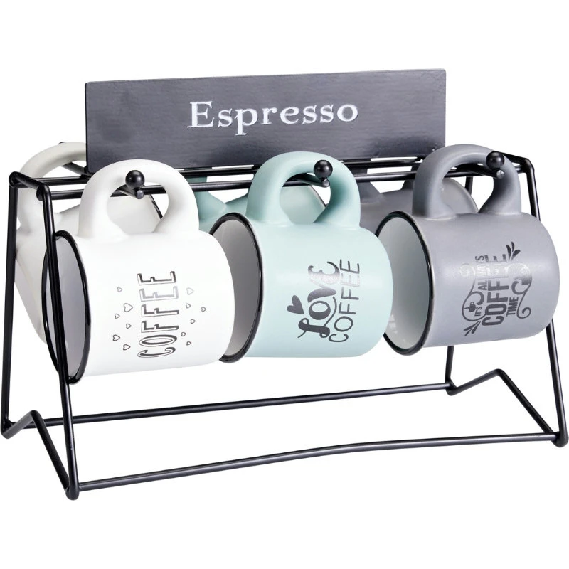 Kaffekrus sæt 7 stk. 110 ml Q09000050 by Koop color Sort