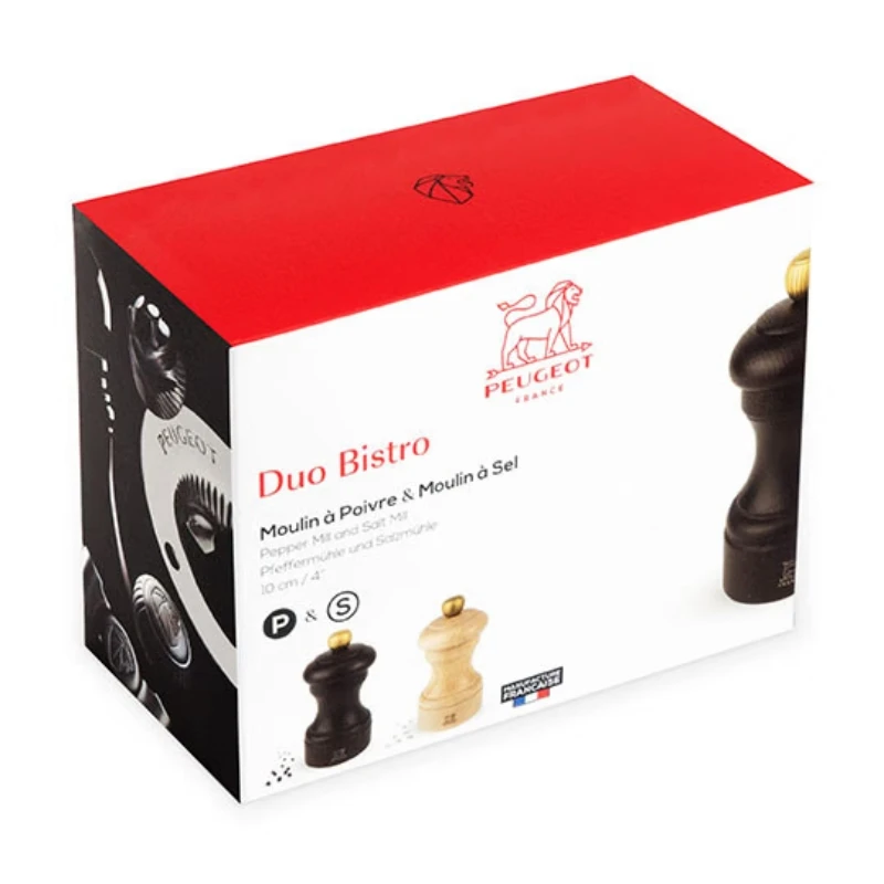 Peugeot Bistro sæt PM+SM Choco/nat., træ, 10cm 2/22594 by Peugeot color Sort