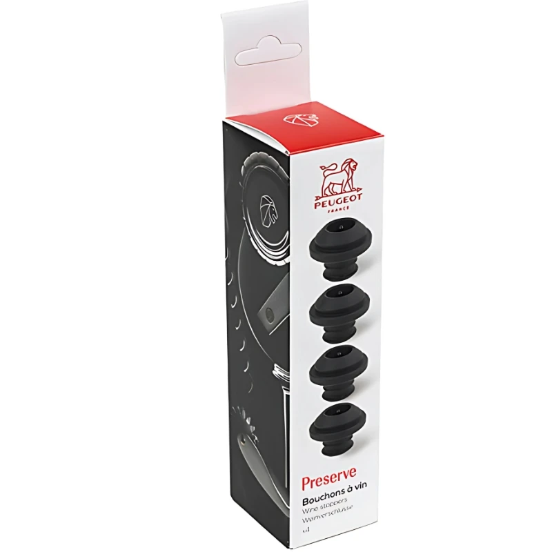 Peugeot 4 stk. Preserve vinpropper 210885 by Peugeot color Carbon