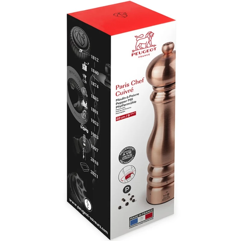 Peugeot Paris Chef Peberkværn u'Select, Kobber, 22 cm 39806 by Peugeot color Sort