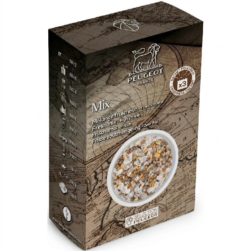 Frisk Mix krydderisalt til kværn 135g 46972 by Peugeot color Sort