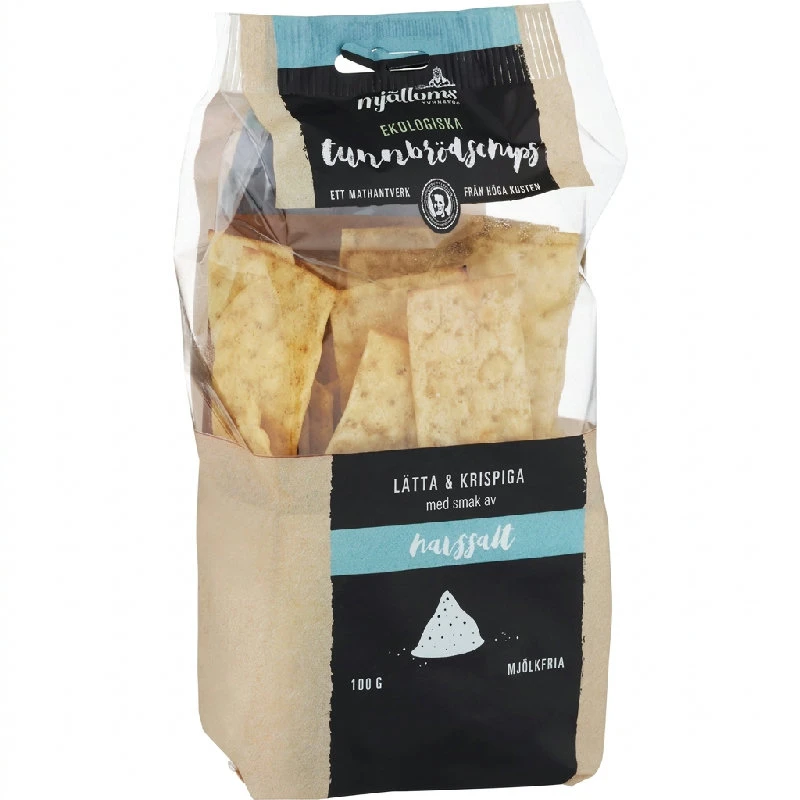 Øko Tyndbrødschips Havsalt 100g 14011 by Deli Drengene color Sort