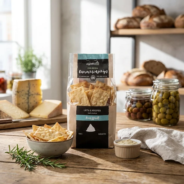 Øko Tyndbrødschips Havsalt 100g 14011 by Deli Drengene color Sort