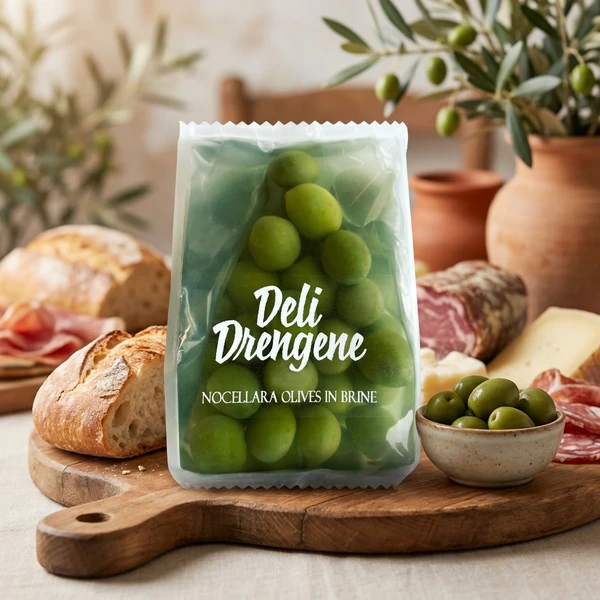 Grønne Nocellara Oliven Hele 200g 2161 by Deli Drengene color Sort