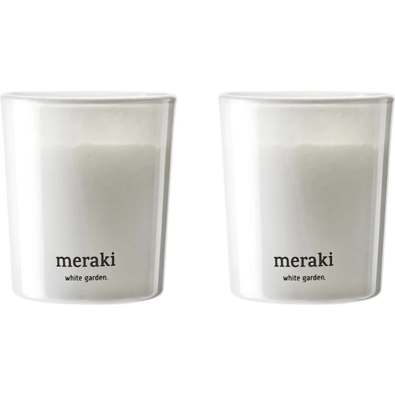 Meraki Duftlys, White garden, Hvid 2 stk. 366650100 by Meraki color Hvid