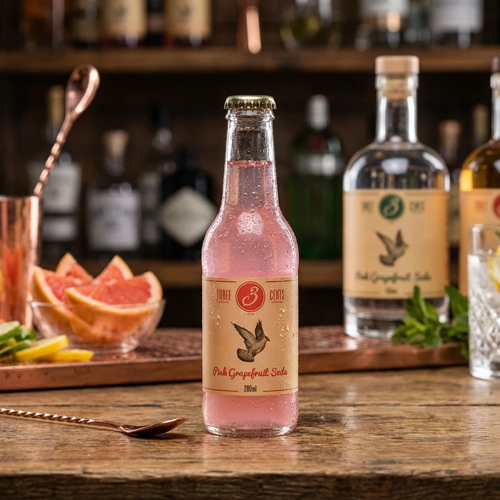Three Cents Pink Grapefruit Soda 20cl 65774 by ThreeCents color Sort