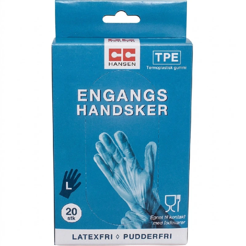 CC Hansen Engangshandsker TPE Str. L - 20 stk. 4721AG by CC Hansen color Sort