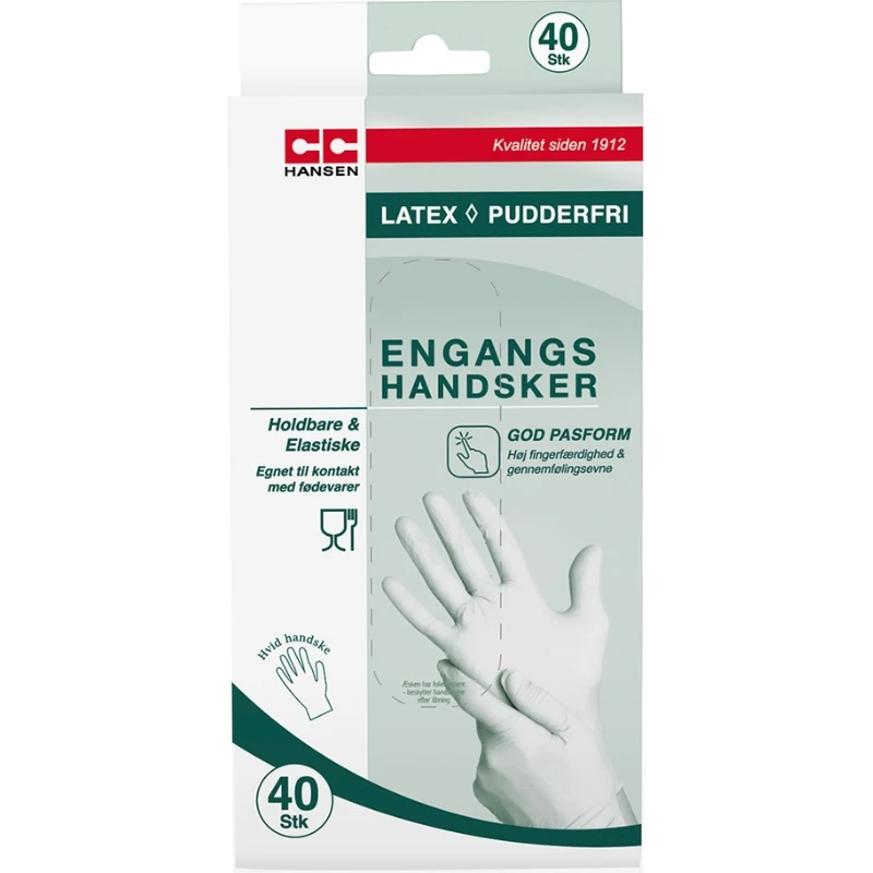 Engangshandsker | Latex | 40 stk. | CC Hansen 4745AG by CC Hansen color Sort