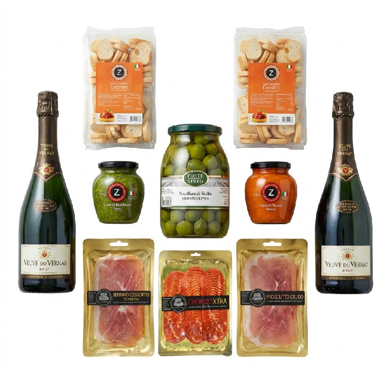 Den lille velkomstpakke Tapas & Vin til 2-4 Personer Bundle122 by Bundle color Sort