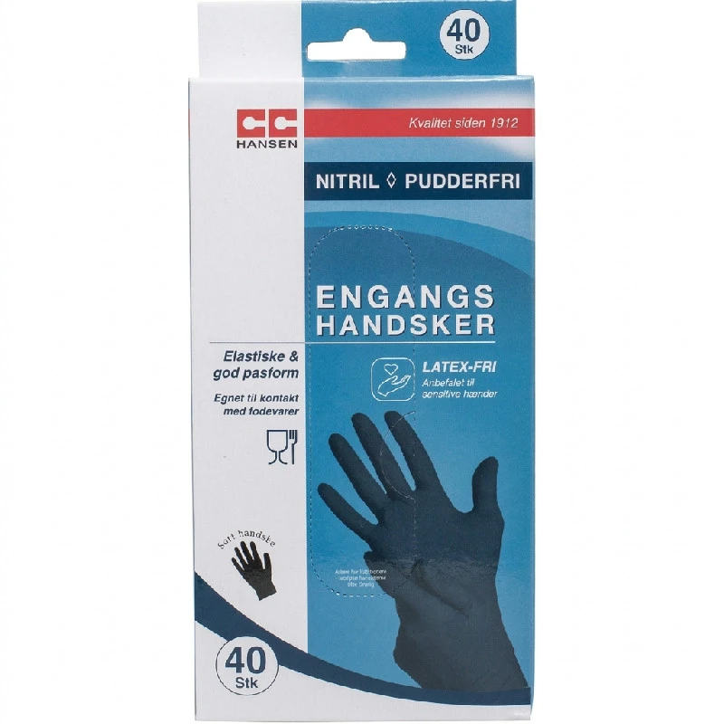 CC Hansen Engangshandsker i Nitril Sort 40 stk. 4792AG by CC Hansen color Assorteret