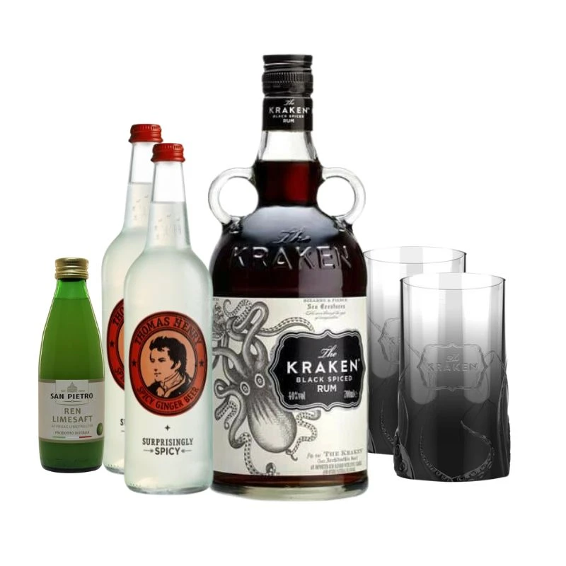Kraken Dark n Stormy med Glas Drinkspakke Bundle120 by Bundle color Sort