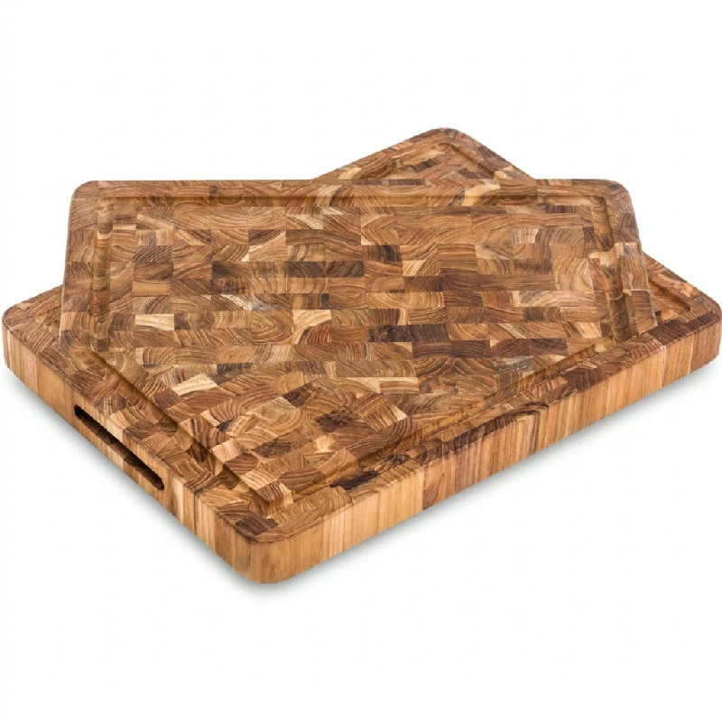 Teak Haus slagterblok skære- og udskæringsbræt 42 x 30,5 x 3,8 cm TH311 by Teak Haus color Sort