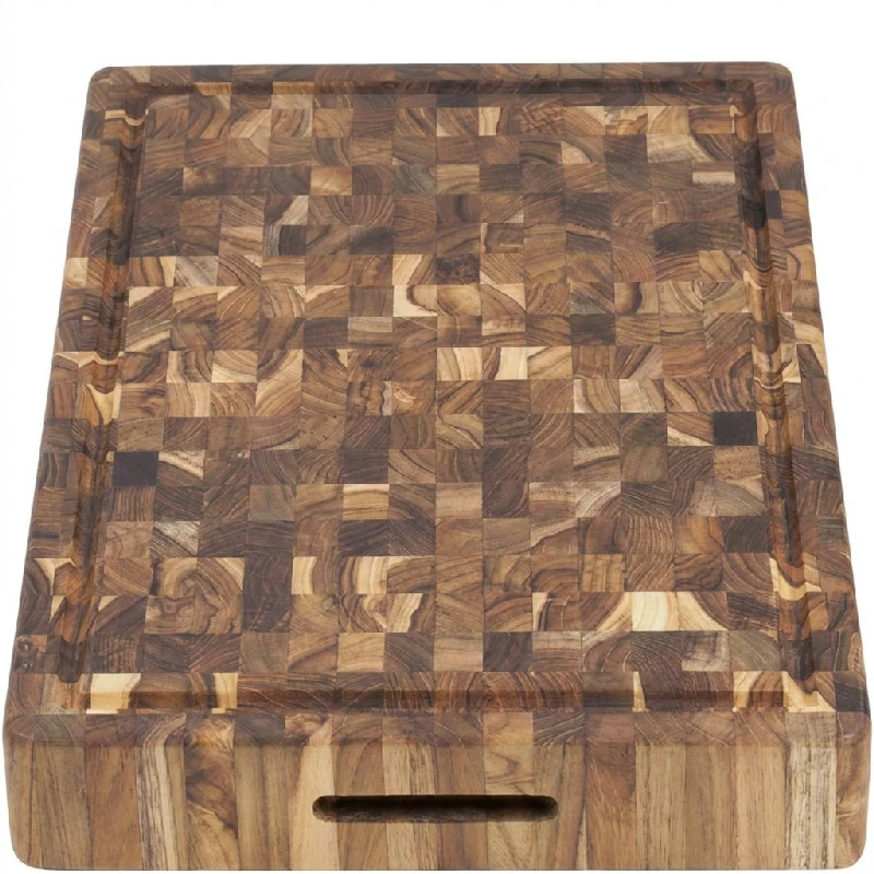 Teak Haus slagterblok skærebræt ekstra tyk 52 x 36 x 6,4 cm TH313 by Teak Haus color Sort