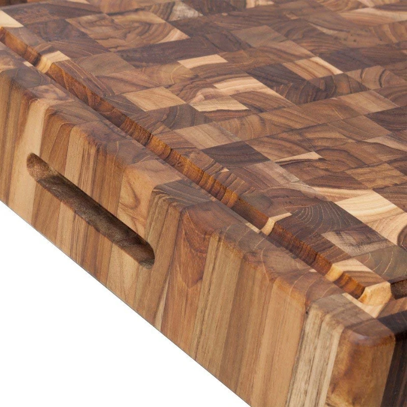 Teak Haus slagterblok skærebræt ekstra tyk 52 x 36 x 6,4 cm TH313 by Teak Haus color Sort