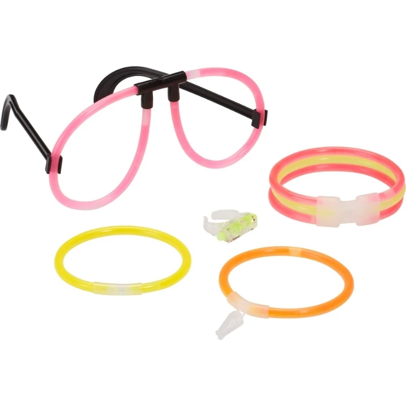 Selvlysende partypakke med glow sticks og tilbehør DL8000040 by Koop color Sort