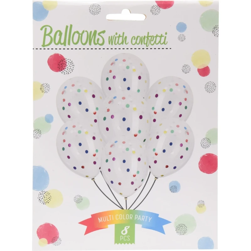 Balloner med konfetti 8 stk. pakke PR2000110 by Koop color Sort