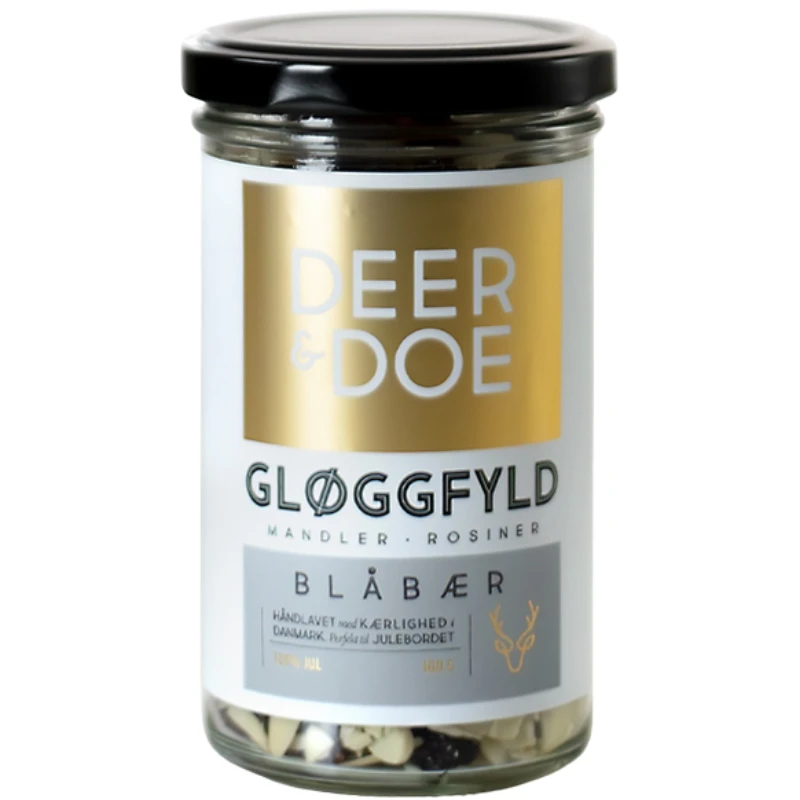 DEER&DOE Gløggfyld med Blåbær, Mandler, Rosiner 100g 10662  color Sort