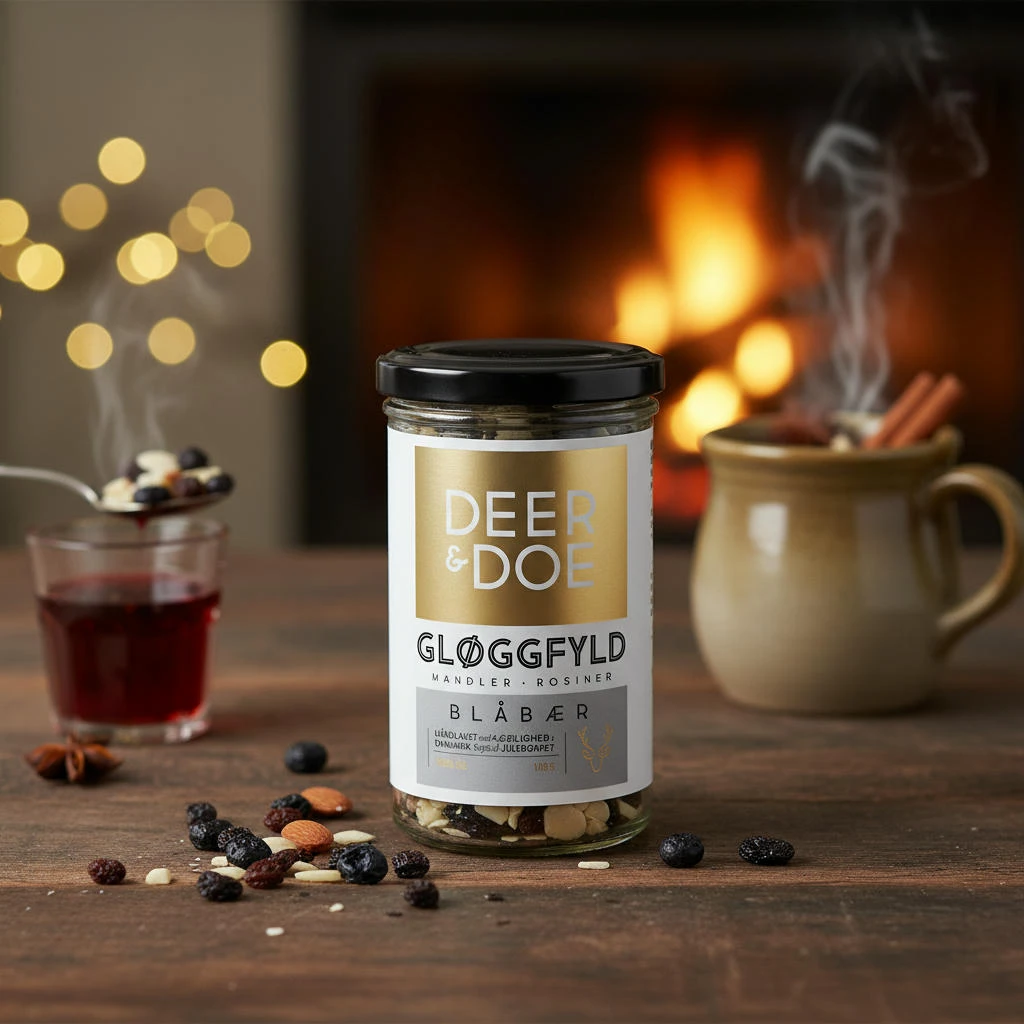 DEER&DOE Gløggfyld med Blåbær, Mandler, Rosiner 100g 10662  color Sort