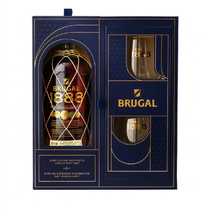 Brugal 1888 Gran Reserva Rom 70 cl med 2 glas 10440137 by BRUGAL color Sort