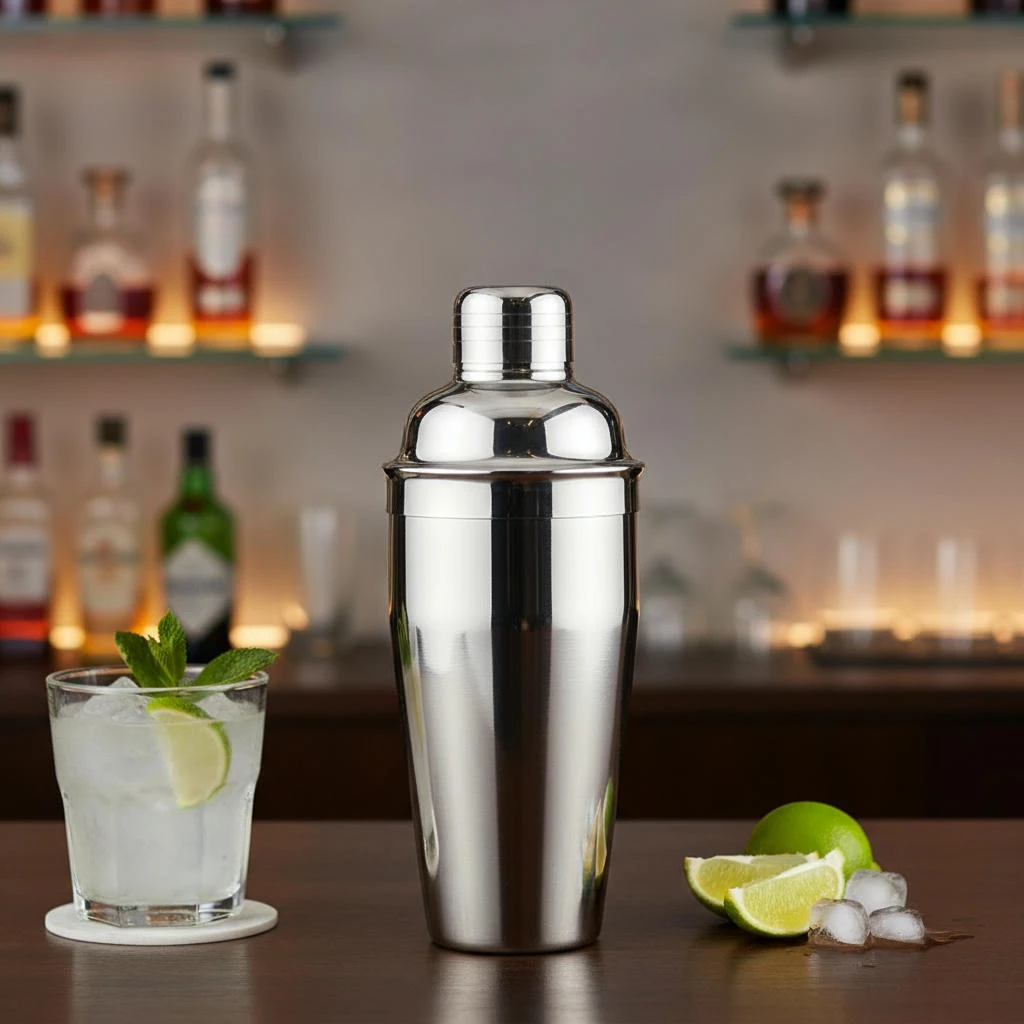 Cocktail Shaker Rustfrit Stål - Deluxe 3 delt BTBL3583 by Beaumont color Sølv