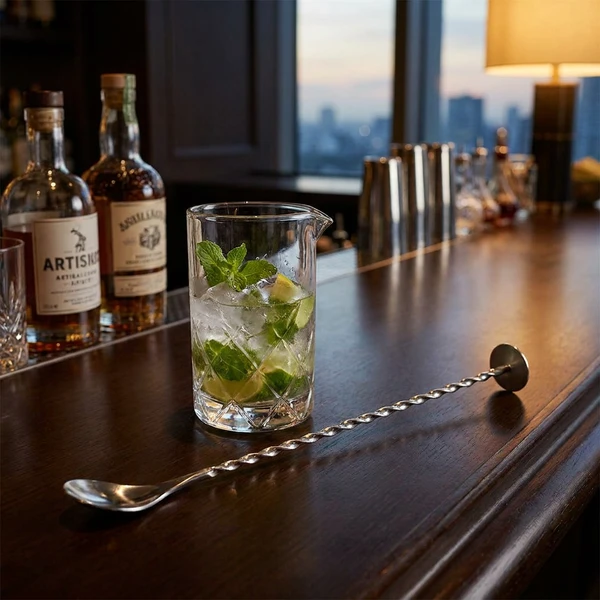 Cocktailske med muddler i rustfrit stål BTBL3568 by Beaumont color Sort