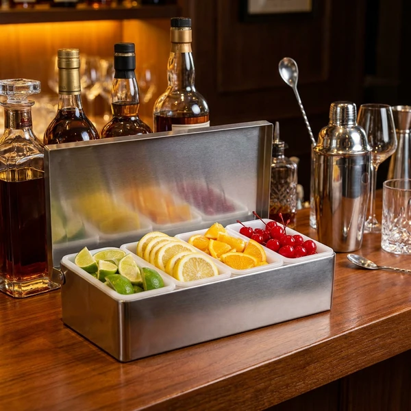 Frugt dispenser stål - 4 rum BTBL3761 by Beaumont color Sort