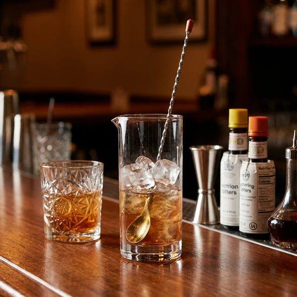 Cocktailske i rustfrit stål med snoet stilk BTBL3569 by Beaumont color Sort