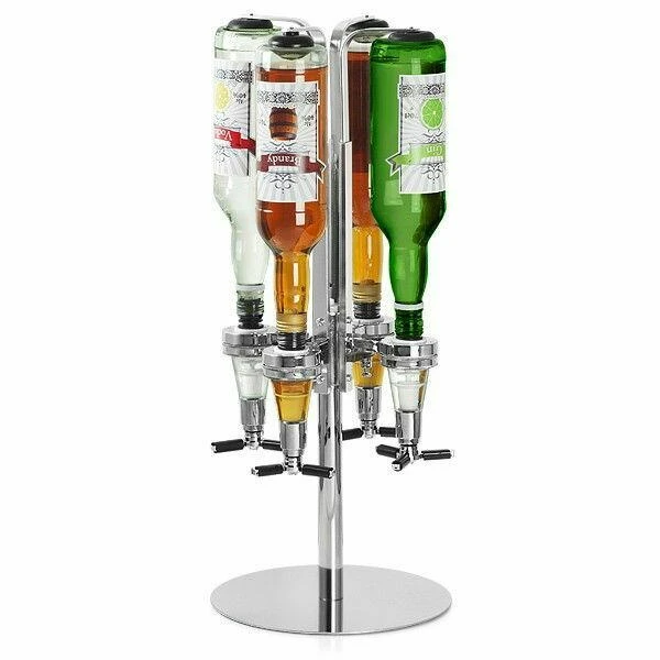 Flaskeholder til 4 flasker med 35 ml dosering 1888 by Drink color Sølv