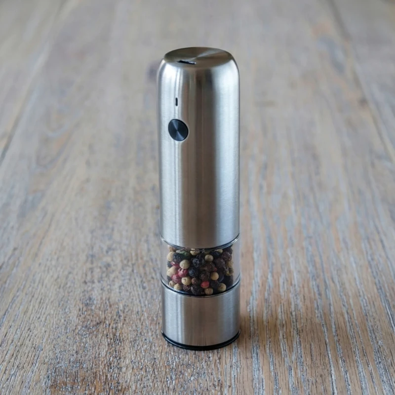Laguiole Elektrisk Salt- og Peberkværnsæt med Træstativ 40269112 by Laguiole color Sølv